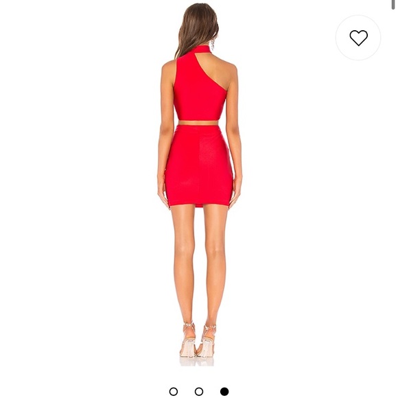 Superdown Regina Asymmetrical Set in Red - Picture 2 of 3